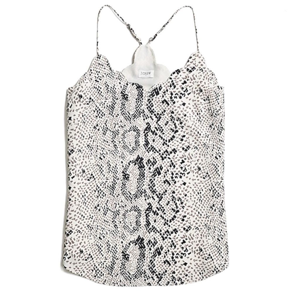 J.CREW FACTORY Snakeskin Scalloped Cami Top